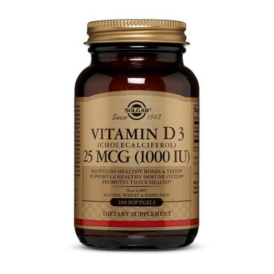 Vitamin D3 25 mcg (1000 IU) 100 softgels