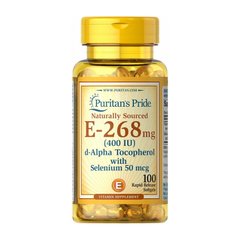 Vitamin E-268 mg natural (400 IU) alpha tocopheryl with selenium 50 mcg 100 softgels