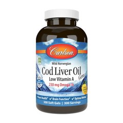 Cod Liver Oil Low Vitamin A 230 mg Omega-3s wild norwegian 300 soft gels