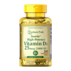 Vitamin D3 25 mcg (1000 IU) 200 softgels