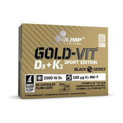 Gold-Vit D3 + K2 Sport Edition (2000 IU/100 µg) 60 caps