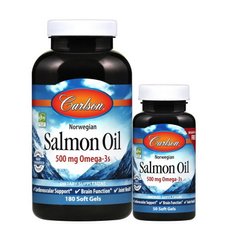 Salmon Oil 500 mg Omega-3s 180+50 soft gels
