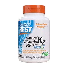 Natural Vitamin K2 MK-7 with MenaQ7 100 mcg 60 veg caps