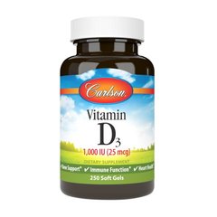 Vitamin D3 1000 IU (25mcg) 250 soft gels