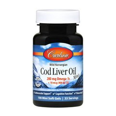Cod Liver Oil 280 mg Omega-3s Minis 100 mini soft gels