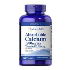 Absorbable Calcium 1200 mg Plus Vitamin D3 25 mcg 100 softgels