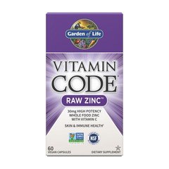 Vitamin Code Raw Zinc 30 mg 60 veg caps